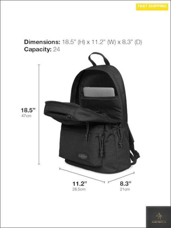 Padded Double Laptop Backpack - 24L with Dual Front Pockets, Adjustable Straps main image 6